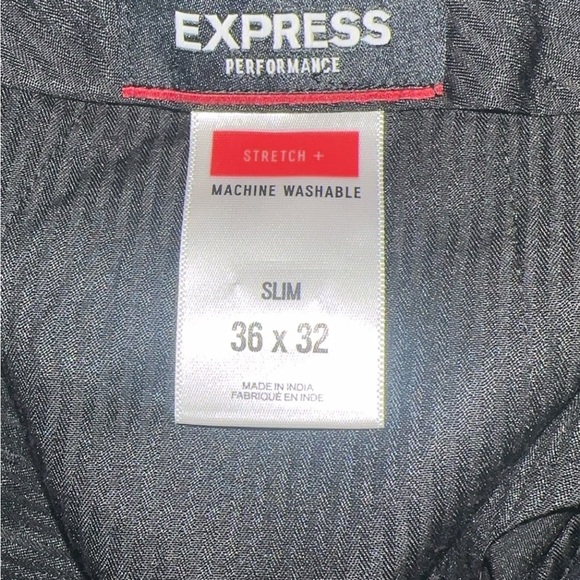 Express Performance Black Slim Fit Dress Pants 36x32 - Picture 2 of 4
